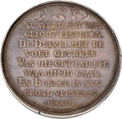 Nederland. Friesland. 1692 / (1698). Dood van van ds. Balthasar Bekker, 1692. XF