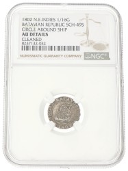 1⁄16 Gulden. Nederlands-Indië. 1802. AU details