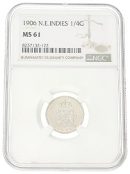 ¼ Gulden. Nederlands-Indië. Wilhelmina. 1906. MS 61