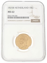 10 Gulden. Willem I. 1825B. MS 62.