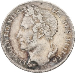 Belgium. Leopold I. ½ Franc. 1834. XF -