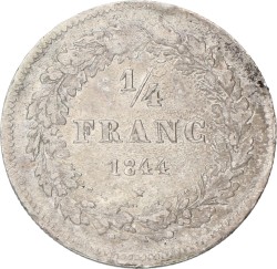 Belgium. Leopold I. ¼ Franc. 1844. XF -
