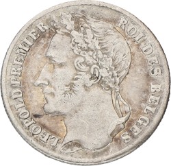 Belgium. Leopold I. ¼ Franc. 1844. XF -