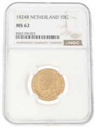 10 Gulden. Willem I. 1824 B. MS 62.