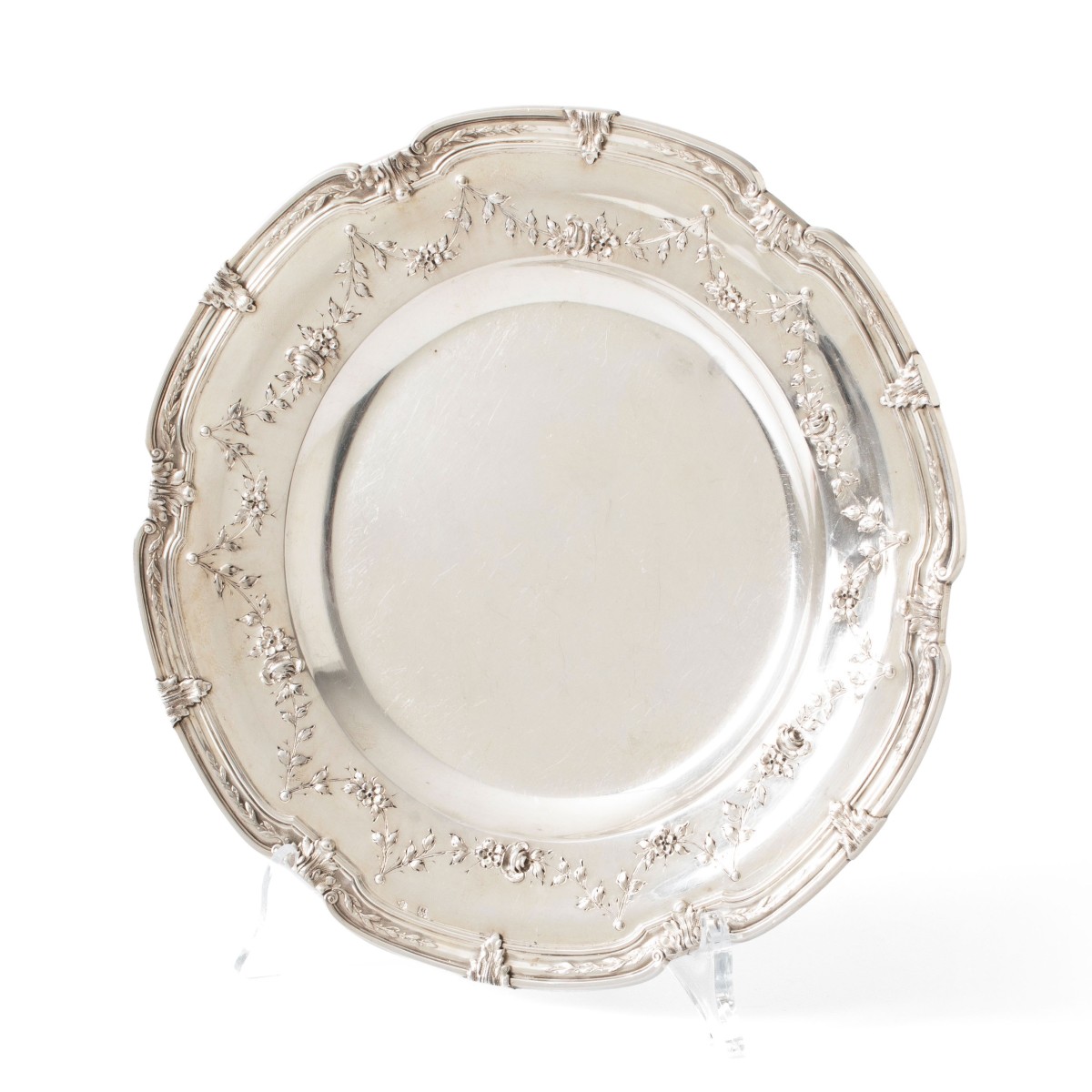 Art Nouveau delicatessen schaal, Delheid Frères, Brussel ca. 1890-1910, zilver