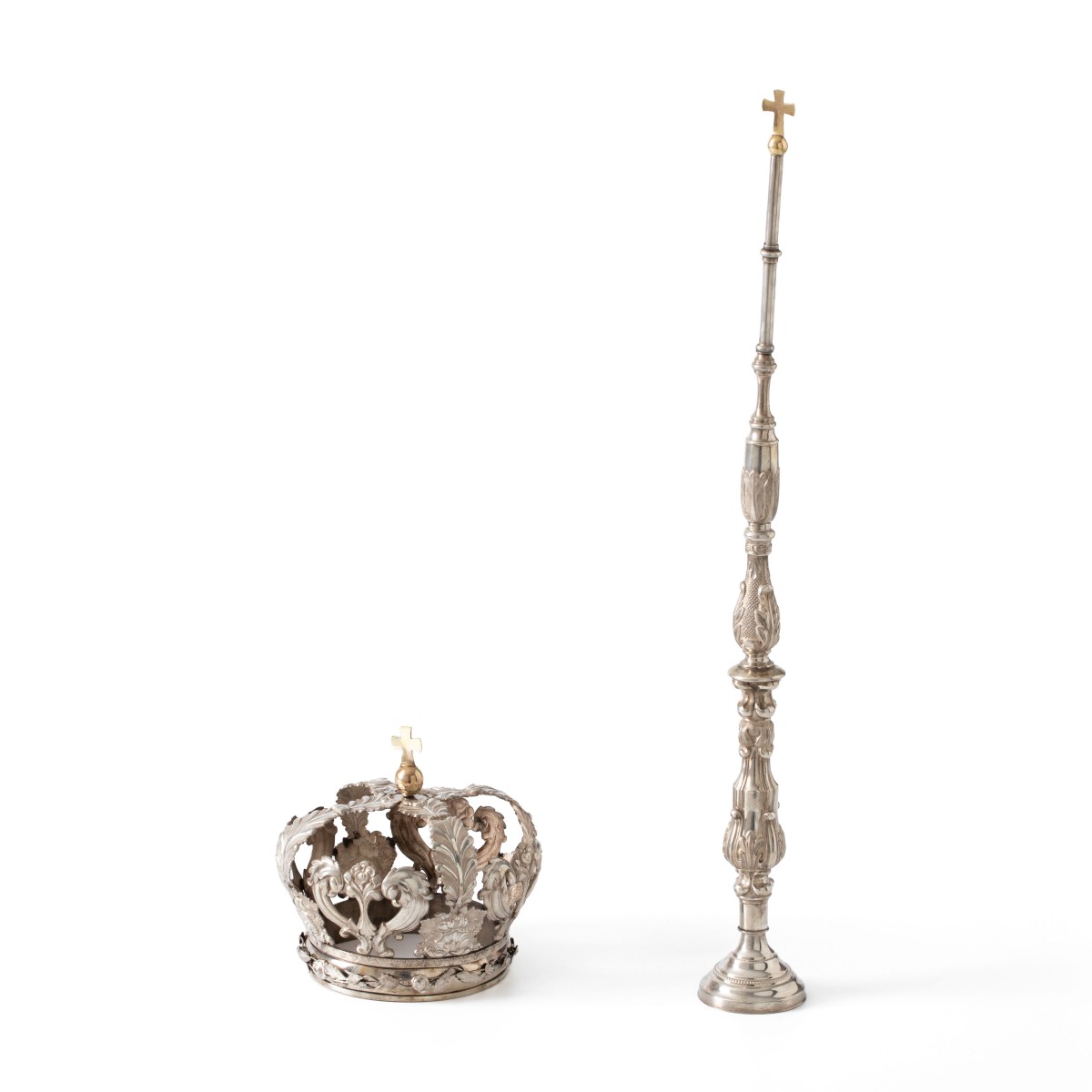 Beugelkroon en scepter, Wieger Husselman, Deventer ca. 1830, zilver