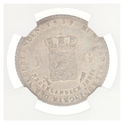 1 Gulden. Nederlands-Indië. Willem I. 1839. AU details
