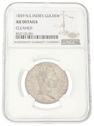 1 Gulden. Nederlands-Indië. Willem I. 1839. AU details