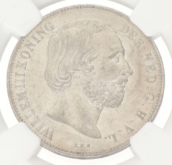 1 Gulden. Willem III. 1851. AU 55