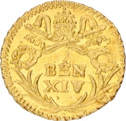 Italian states. Papal states. Benedictus XIV. 1/2 Scudo Romano. ND (1740 - 1742). XF