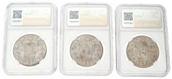 France. Charles X. Lot (3) 5 Francs. 1825 - 1827 W. Average AUnc
