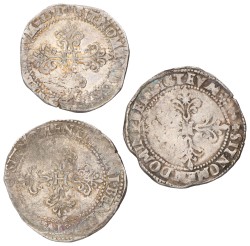 France. Henri II. Lot (3) Franc. 1578. F / VF