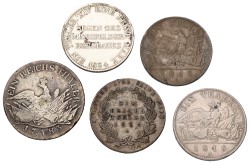 German States. Prussia. Friedrich II & Wilhelm III. Lot (5) Thalers. 1783, 1816, 1818 & 1834. Average VF