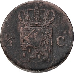 ½ Cent. Willem I. 1824. F / VF
