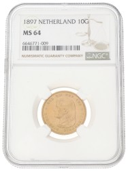 10 Gulden. Wilhelmina. 1897. MS 64.