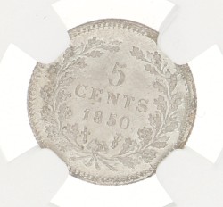 5 Cent. Willem III. 1850. With dot. MS 67+
