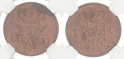 1 Cent. Willem I. 1837. MS 64 RB.