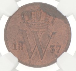 1 Cent. Willem I. 1837. MS 64 RB.