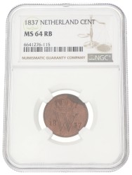 1 Cent. Willem I. 1837. MS 64 RB.
