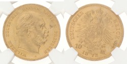German states. Prussia. Wilhelm I. 10 Mark. 1872 A. MS 65