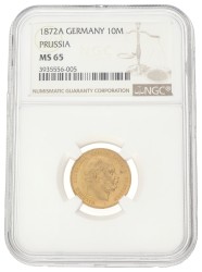 German states. Prussia. Wilhelm I. 10 Mark. 1872 A. MS 65