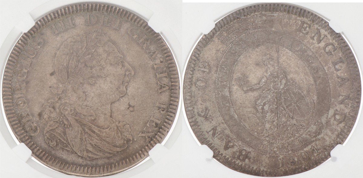 Great Britain. Bank of England. George III. Dollar. 1804. XF details