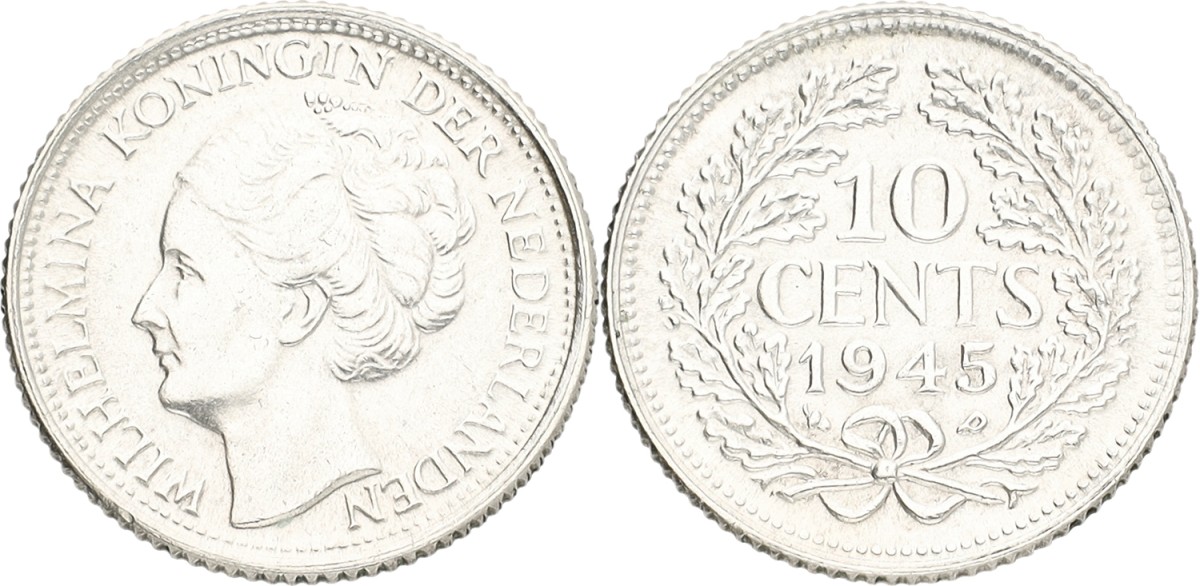 10 Cent. Wilhelmina. 1945 P. AUnc.