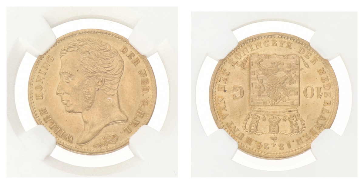 10 Gulden. Willem I. 1824 B. MS 62.