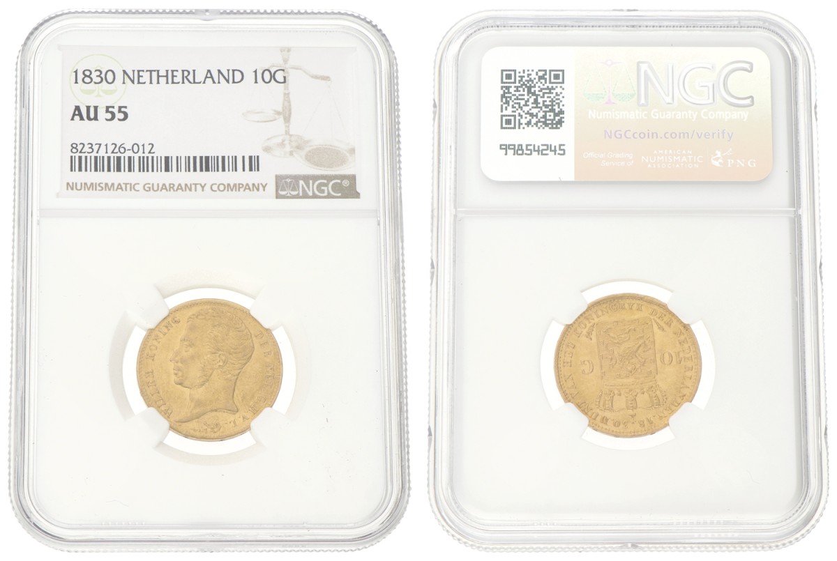 10 Gulden. Willem I. 1830 U. AU 55.