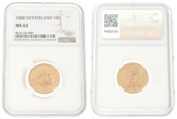 10 Gulden. Willem III. 1888. MS 63.