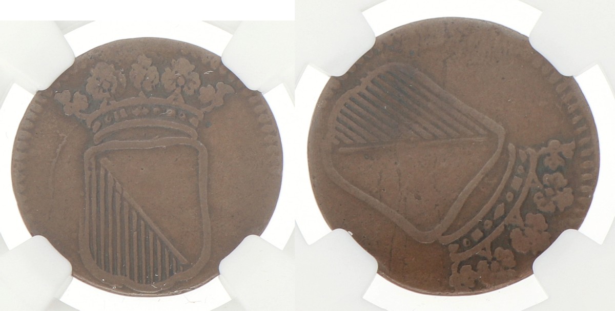 Duit - Mint error. V.O.C. (Utrecht). ND (1752 - 1790). VF 30