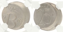 Belgium. 25 Centimes - Mint error. 1965. MS 66