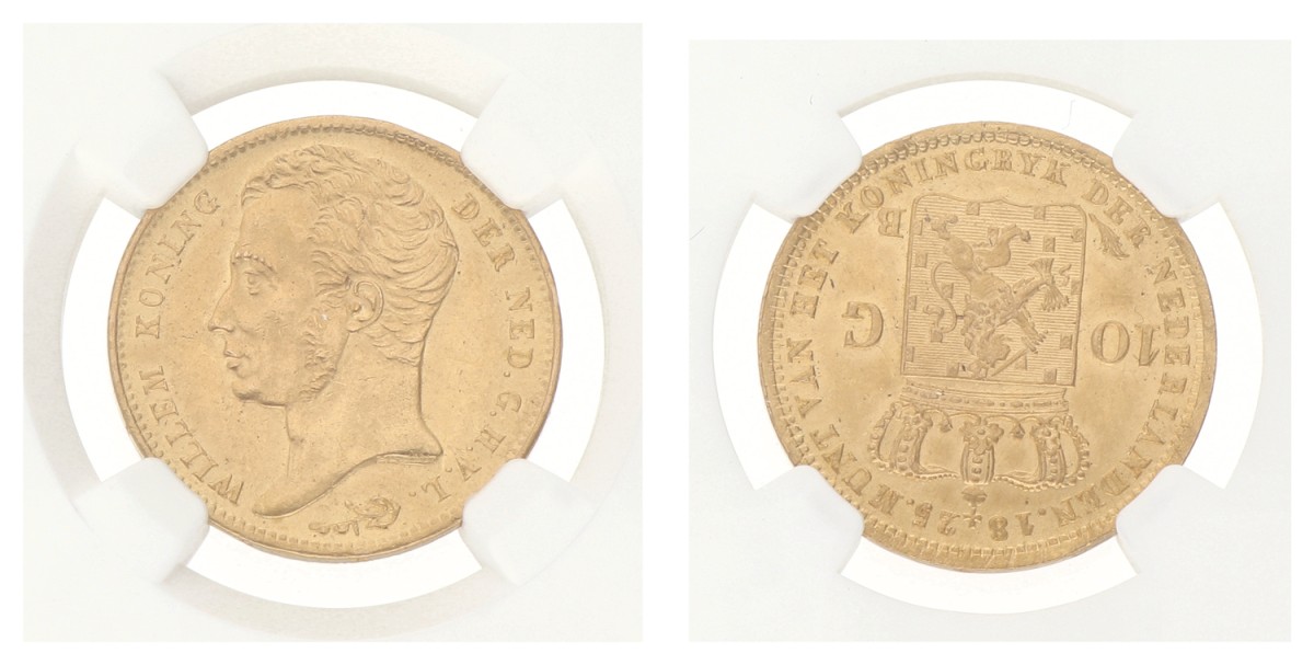 10 Gulden. Willem I. 1825B. MS 62.