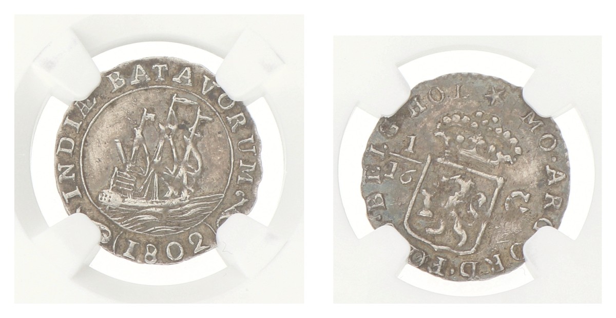 1⁄16 Gulden. Nederlands-Indië. 1802. AU details