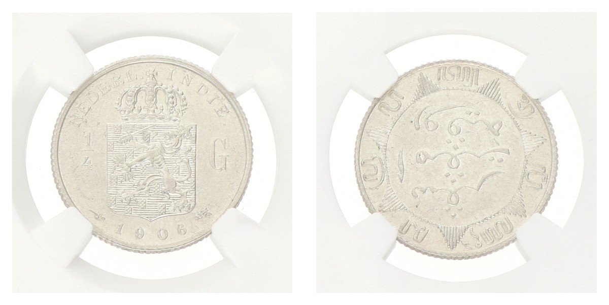 ¼ Gulden. Nederlands-Indië. Wilhelmina. 1906. MS 61