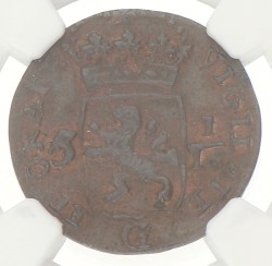 Achtste stuiver of Duit. Nederlands-Indië. 1805. MS 63 BN.
