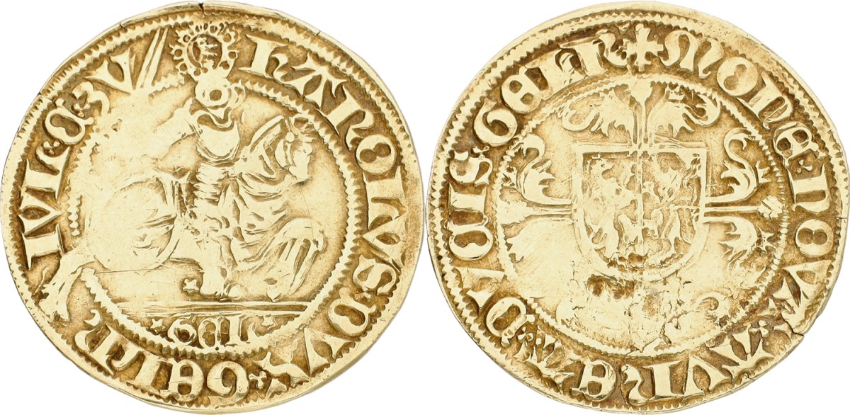 Rijder goudgulden. Roermond. Karel van Egmond. ND (1492 - 1538). VF