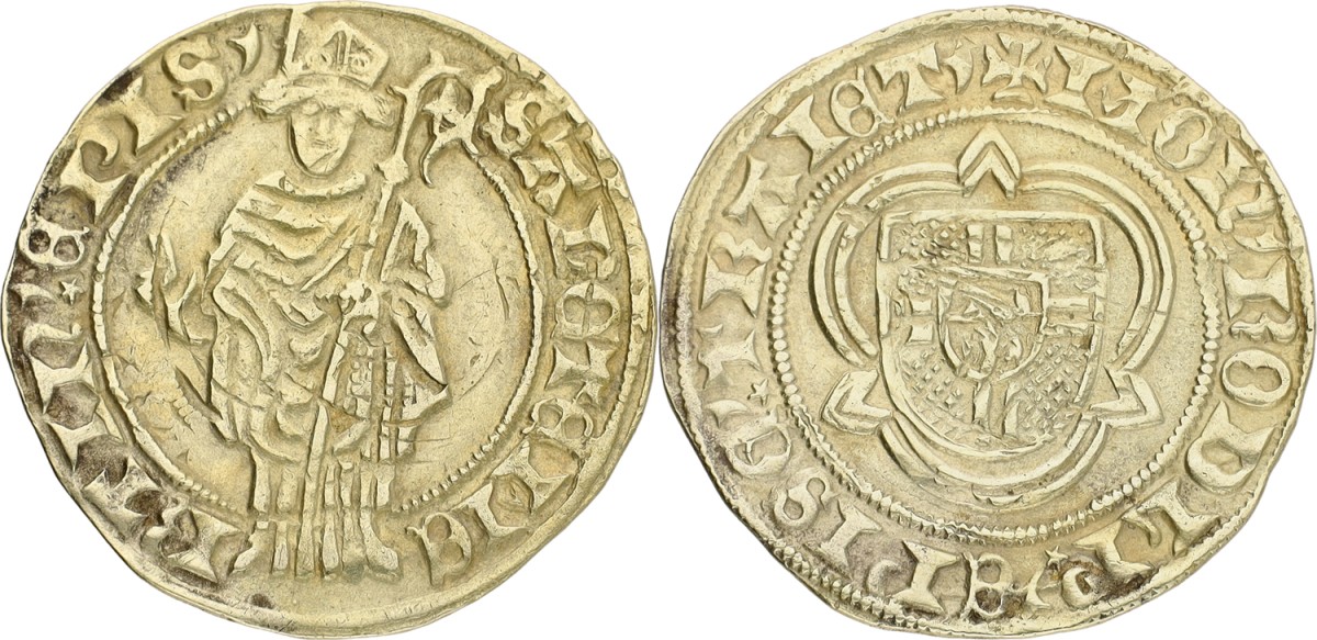 St. Maartens Goudgulden. Utrecht. Rudolf van Diepholt. ND (1433 - 1455). VF +