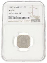 5 Cent. Broadstruck. Nederlandse Antillen. Juliana. 1980. MS 66