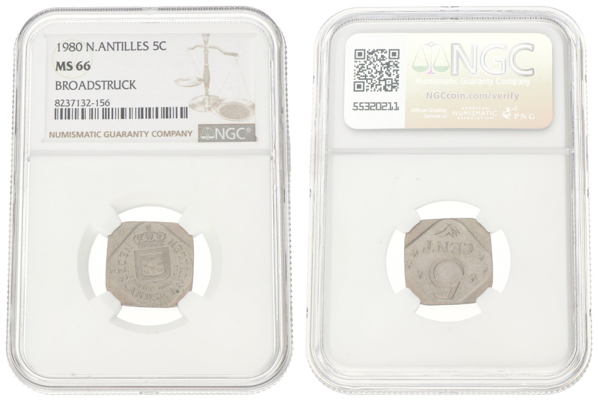 5 Cent. Broadstruck. Nederlandse Antillen. Juliana. 1980. MS 66