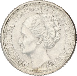 25 Cent. Wilhelmina. 1945 P. XF.