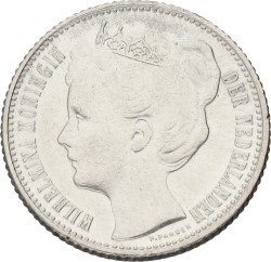 ½ Gulden. Wilhelmina. 1904. VF / XF.