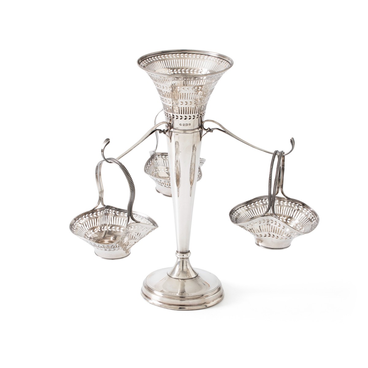 Epergne / tafelmiddenstuk, William Hutton & Sons, Birmingham 1916, zilver