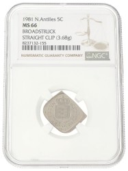5 Cent. Broadstruck straight clip. Nederlandse Antillen. Beatrix. 1981. MS 66
