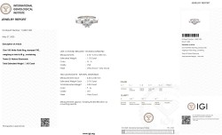 18K witgouden ring bezet met ca. 1.10 ct. diamant, IGI gecertificeerd