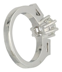 18K witgouden ring bezet met ca. 1.10 ct. diamant, IGI gecertificeerd