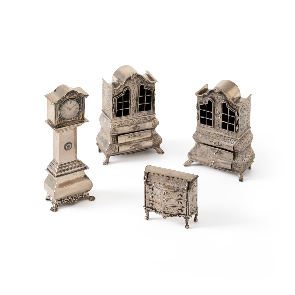 Miniatuur meubelen (4), Nederland / Italië ca. 1970-1980, zilver