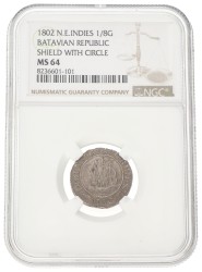 1/8 Gulden. Nederlands-Indië. 1802 - Shield with circle. MS 64