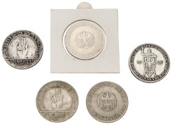 Germany. Weimar Republic. Lot (5) 3 Reichsmark. 1925 - 1929. F / VF