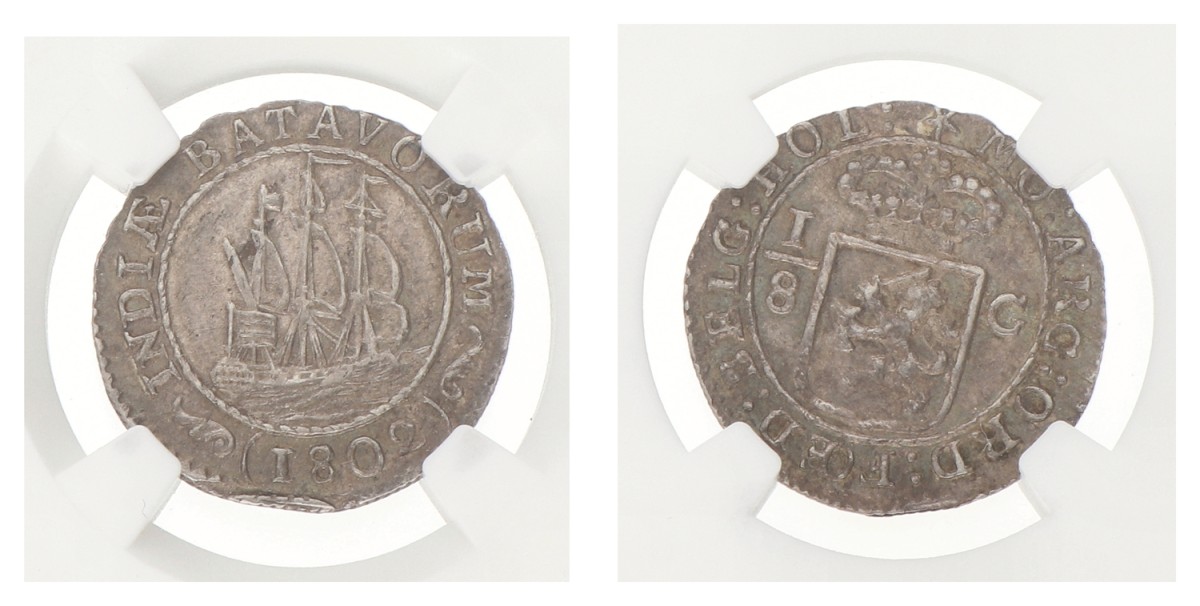1/8 Gulden. Nederlands-Indië. 1802 - Shield with circle. MS 64